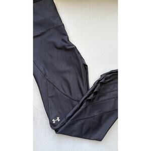 Under Armour HeatGear Compression Capri Leggings Black Strappy Cutout Women’s Sm